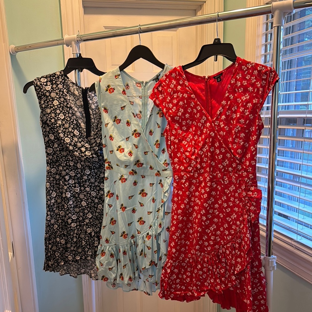 Elegant Floral Mini Dress Trio
